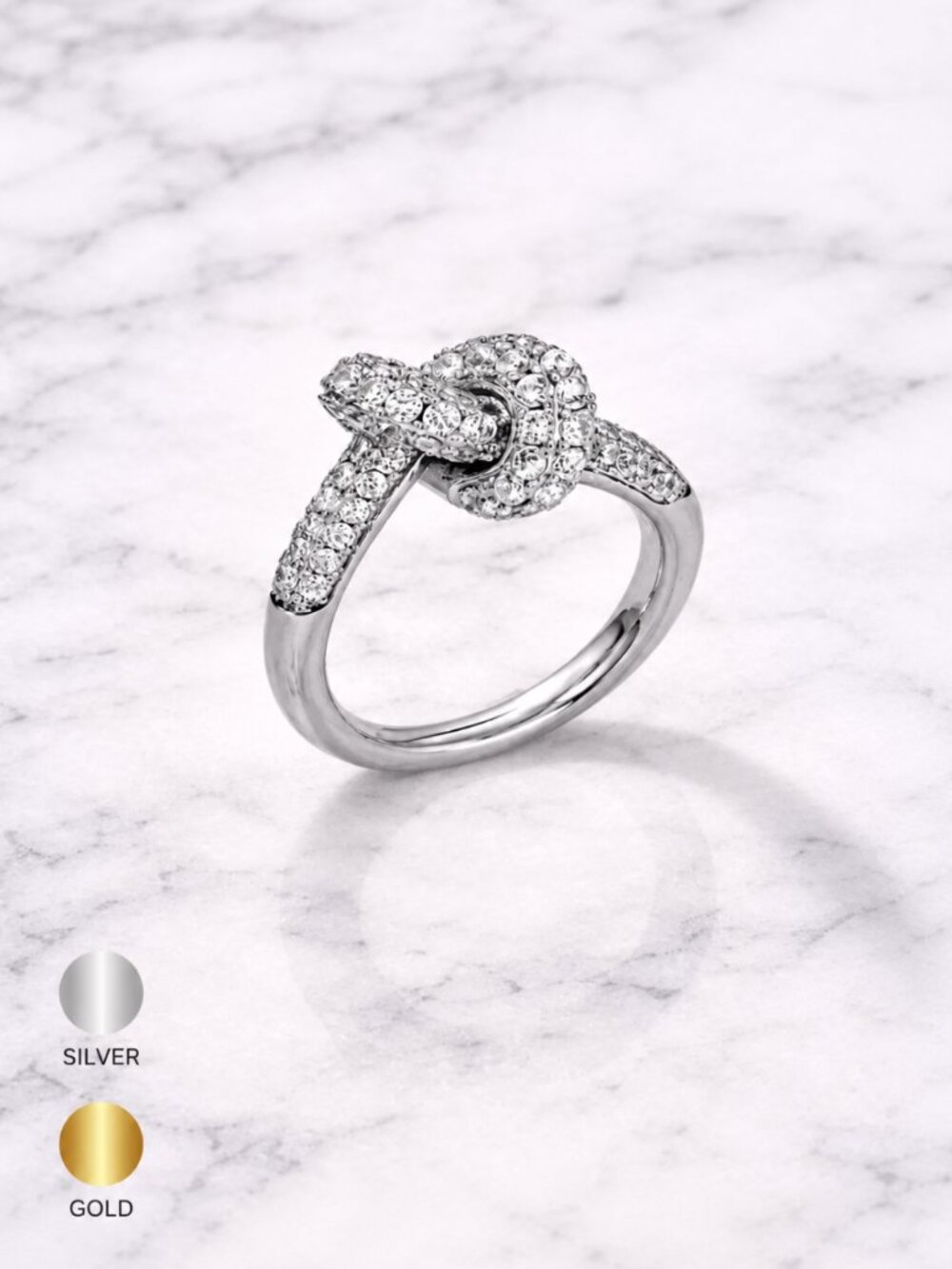 "Olive" Pavé Bling Knot Ring